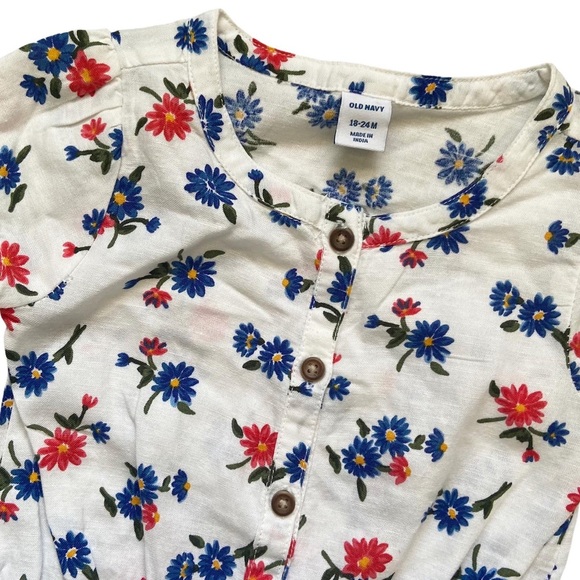 Old navy floral cinched waist jumper 18-24 months - Picture 5 of 7